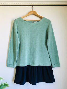 HusHusH Forest Girl Mori Kei Jade Green Style Knitted Dual-Material Top - 3
